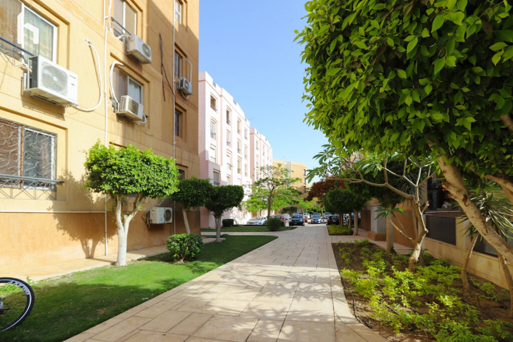 Embrace a healthy lifestyle with easy access to green spaces near your Al Rehab City apartment.