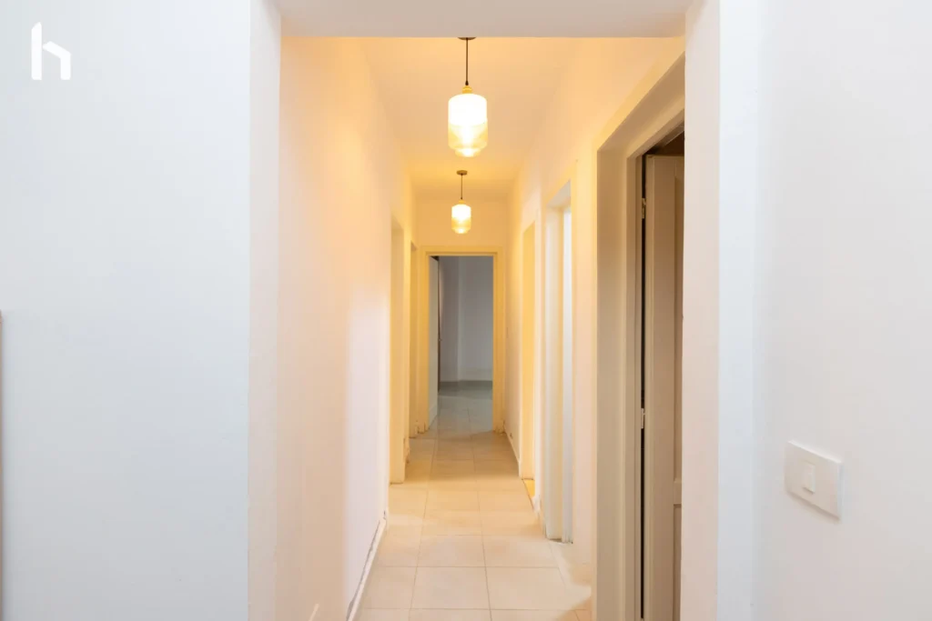 spacious corridor in a fully serviced apartment in cairo egypt